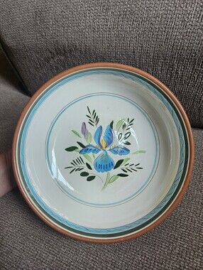 Vintage Stangl Pottery Country Garden Blue Iris 8" Serving Bowl